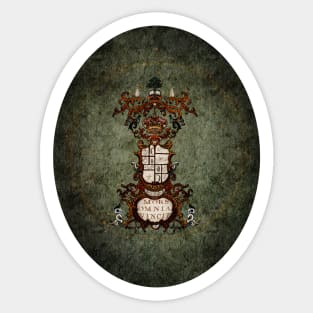 Dark Academia Gothic Family Crest Sticker